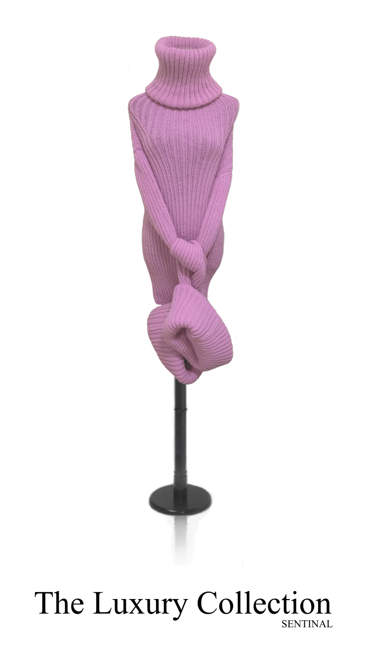 Pink Wool Turtleneck Dress